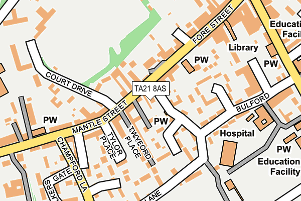 TA21 8AS map - OS OpenMap – Local (Ordnance Survey)