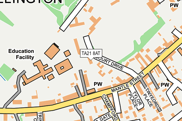 TA21 8AT map - OS OpenMap – Local (Ordnance Survey)