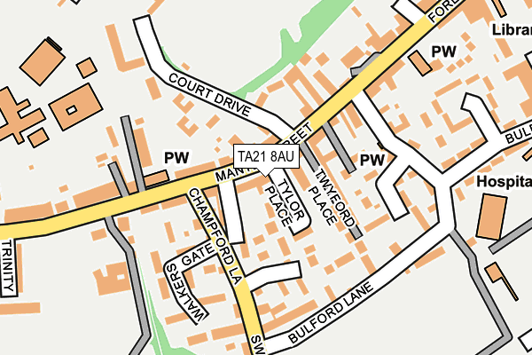 TA21 8AU map - OS OpenMap – Local (Ordnance Survey)