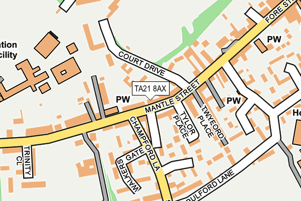 TA21 8AX map - OS OpenMap – Local (Ordnance Survey)