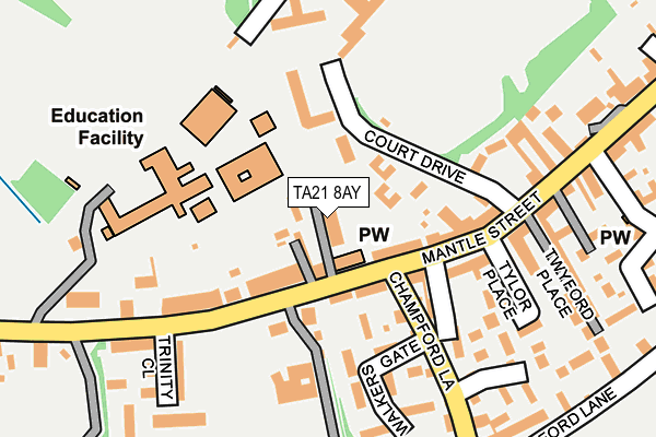 TA21 8AY map - OS OpenMap – Local (Ordnance Survey)