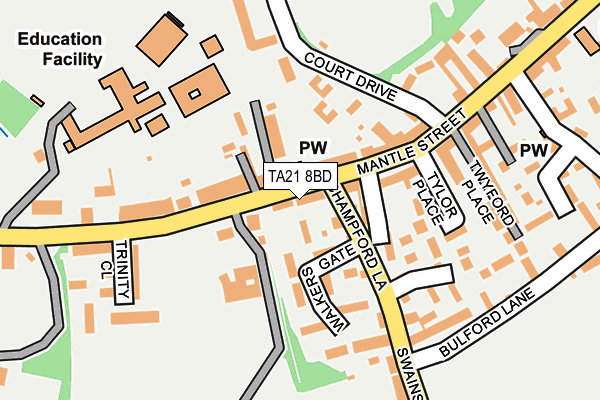 TA21 8BD map - OS OpenMap – Local (Ordnance Survey)