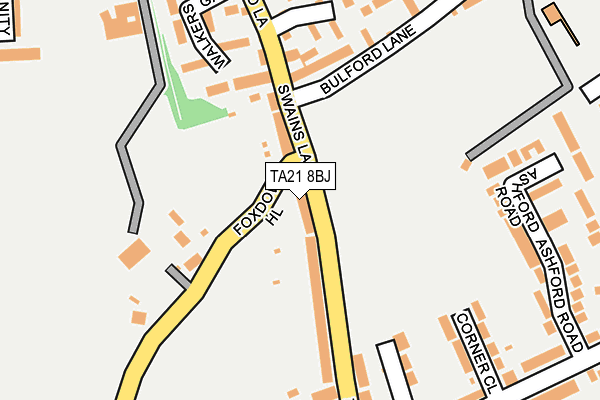 TA21 8BJ map - OS OpenMap – Local (Ordnance Survey)