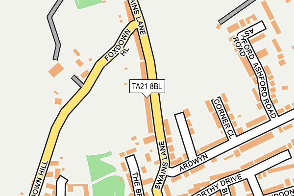 TA21 8BL map - OS OpenMap – Local (Ordnance Survey)