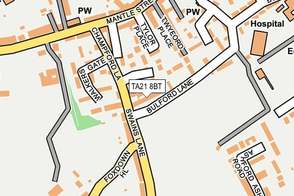 TA21 8BT map - OS OpenMap – Local (Ordnance Survey)