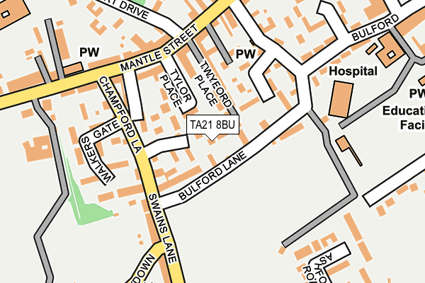 TA21 8BU map - OS OpenMap – Local (Ordnance Survey)