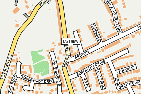 TA21 8BW map - OS OpenMap – Local (Ordnance Survey)