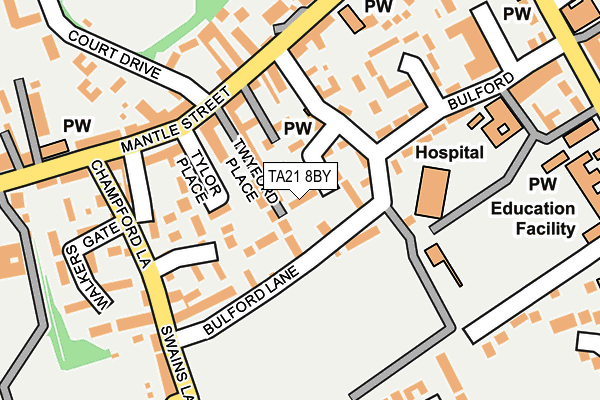 TA21 8BY map - OS OpenMap – Local (Ordnance Survey)