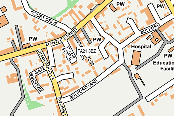 TA21 8BZ map - OS OpenMap – Local (Ordnance Survey)