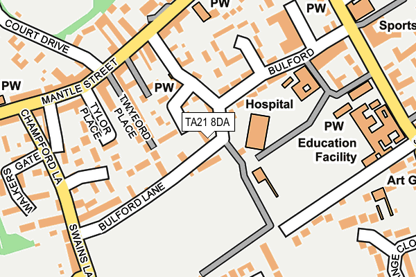 TA21 8DA map - OS OpenMap – Local (Ordnance Survey)