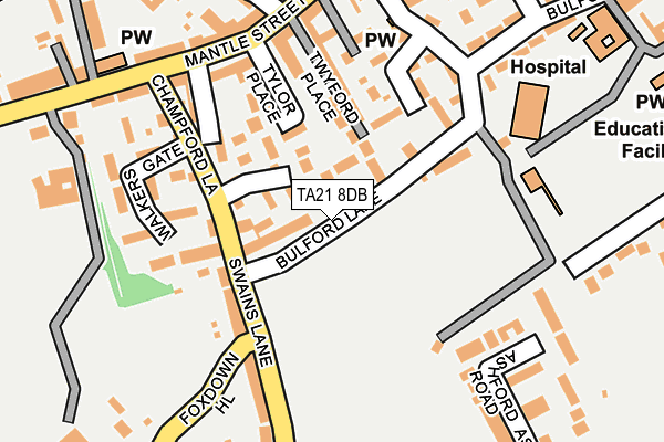 TA21 8DB map - OS OpenMap – Local (Ordnance Survey)