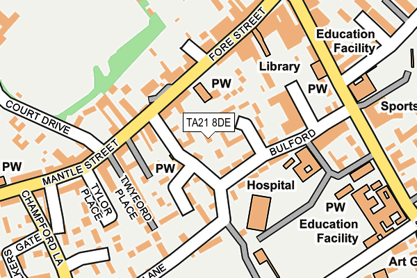 TA21 8DE map - OS OpenMap – Local (Ordnance Survey)