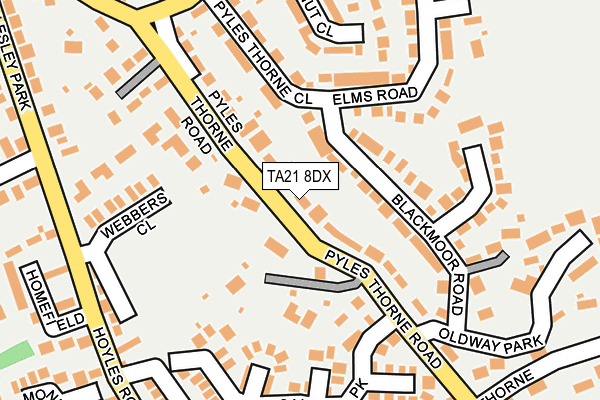 TA21 8DX map - OS OpenMap – Local (Ordnance Survey)