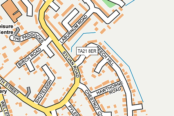 TA21 8ER map - OS OpenMap – Local (Ordnance Survey)