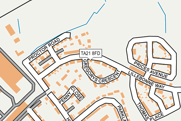 TA21 8FD map - OS OpenMap – Local (Ordnance Survey)