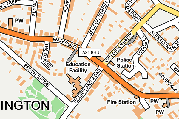 TA21 8HU map - OS OpenMap – Local (Ordnance Survey)