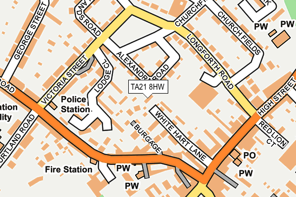 TA21 8HW map - OS OpenMap – Local (Ordnance Survey)