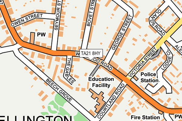 TA21 8HY map - OS OpenMap – Local (Ordnance Survey)