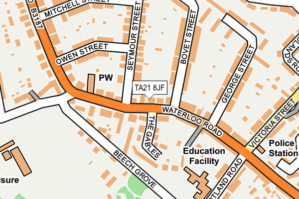 TA21 8JF map - OS OpenMap – Local (Ordnance Survey)