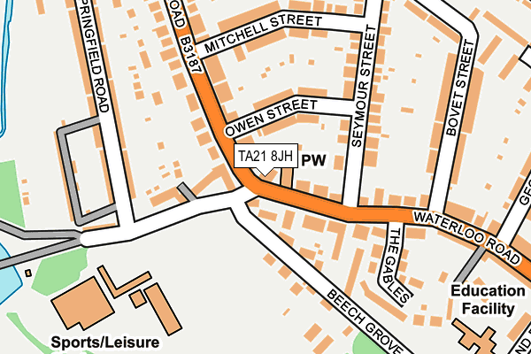 TA21 8JH map - OS OpenMap – Local (Ordnance Survey)