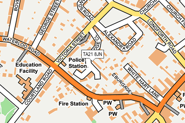 TA21 8JN map - OS OpenMap – Local (Ordnance Survey)