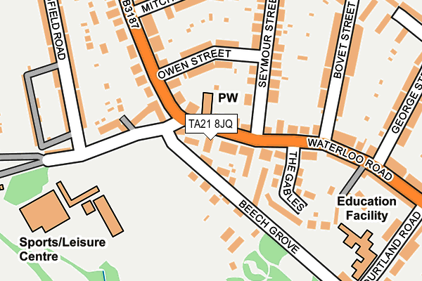 TA21 8JQ map - OS OpenMap – Local (Ordnance Survey)