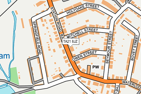 TA21 8JZ map - OS OpenMap – Local (Ordnance Survey)
