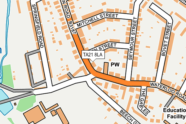 TA21 8LA map - OS OpenMap – Local (Ordnance Survey)