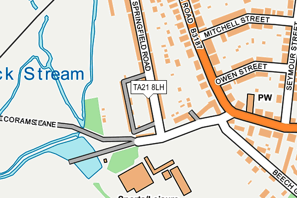 TA21 8LH map - OS OpenMap – Local (Ordnance Survey)