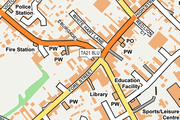 TA21 8LU map - OS OpenMap – Local (Ordnance Survey)