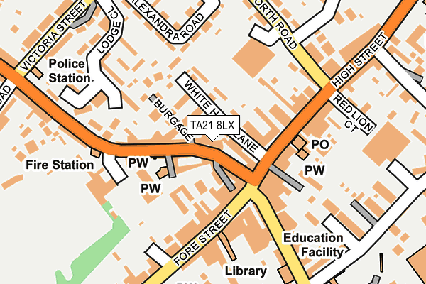 TA21 8LX map - OS OpenMap – Local (Ordnance Survey)