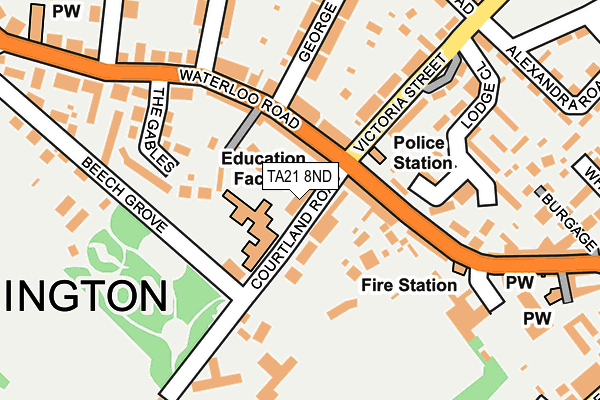 TA21 8ND map - OS OpenMap – Local (Ordnance Survey)