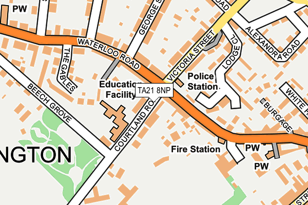 TA21 8NP map - OS OpenMap – Local (Ordnance Survey)