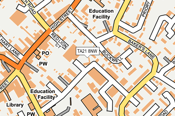 TA21 8NW map - OS OpenMap – Local (Ordnance Survey)