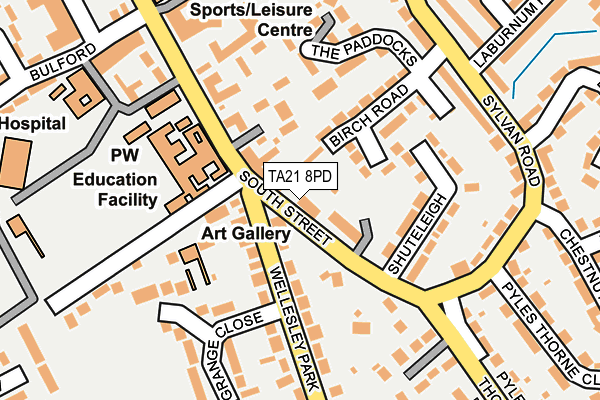 TA21 8PD map - OS OpenMap – Local (Ordnance Survey)