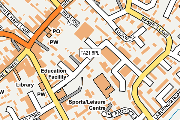 TA21 8PL map - OS OpenMap – Local (Ordnance Survey)