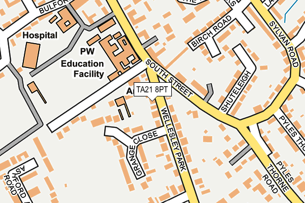 TA21 8PT map - OS OpenMap – Local (Ordnance Survey)