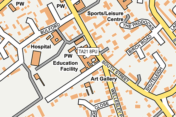 TA21 8PU map - OS OpenMap – Local (Ordnance Survey)