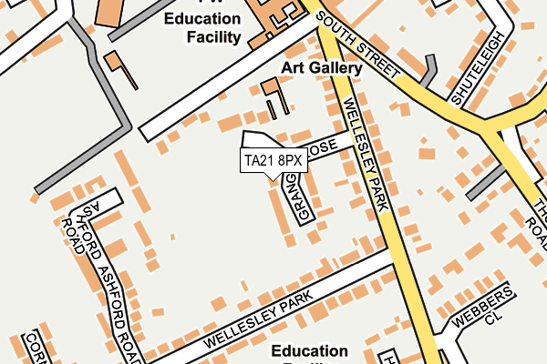 TA21 8PX map - OS OpenMap – Local (Ordnance Survey)