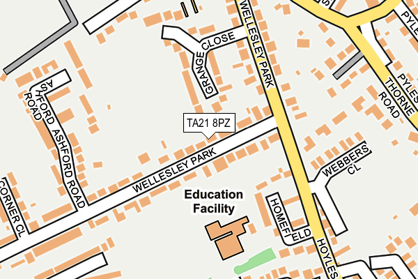 TA21 8PZ map - OS OpenMap – Local (Ordnance Survey)