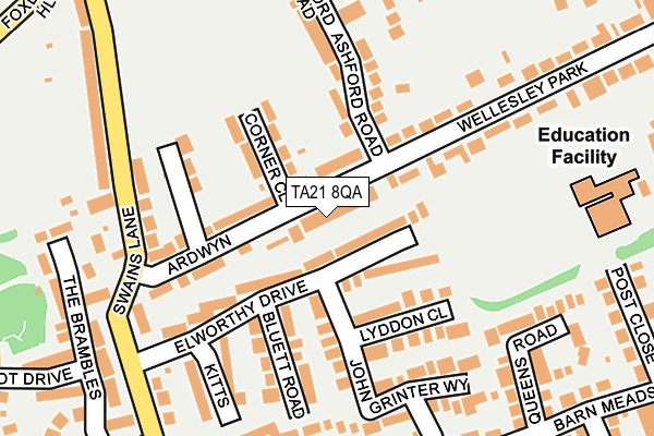 TA21 8QA map - OS OpenMap – Local (Ordnance Survey)