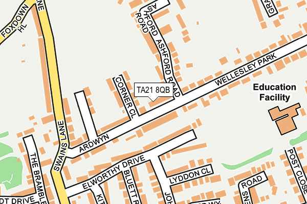 TA21 8QB map - OS OpenMap – Local (Ordnance Survey)