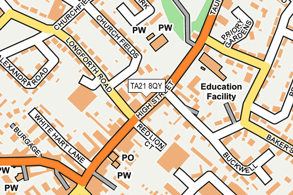 TA21 8QY map - OS OpenMap – Local (Ordnance Survey)