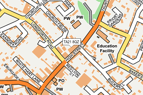 TA21 8QZ map - OS OpenMap – Local (Ordnance Survey)