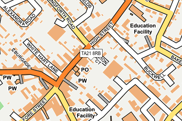 TA21 8RB map - OS OpenMap – Local (Ordnance Survey)