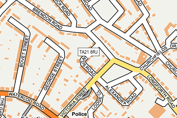 TA21 8RJ map - OS OpenMap – Local (Ordnance Survey)