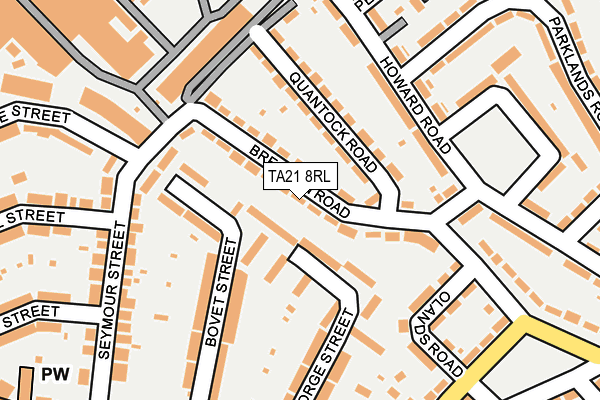 TA21 8RL map - OS OpenMap – Local (Ordnance Survey)