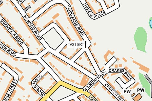 TA21 8RT map - OS OpenMap – Local (Ordnance Survey)