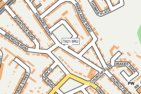 TA21 8RU map - OS OpenMap – Local (Ordnance Survey)