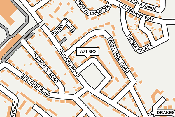TA21 8RX map - OS OpenMap – Local (Ordnance Survey)